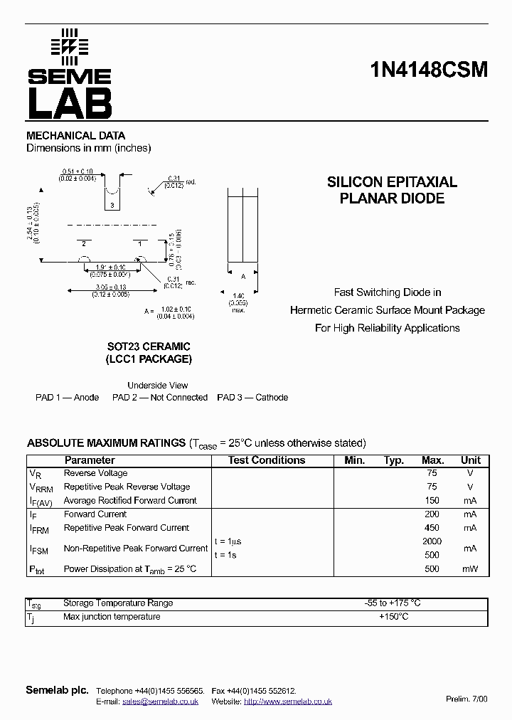 1N4148CSM_78394.PDF Datasheet