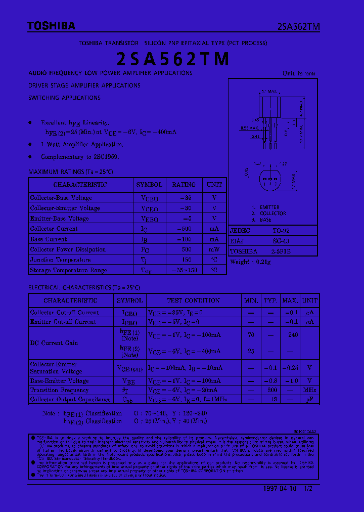 2SA562TM_6340.PDF Datasheet