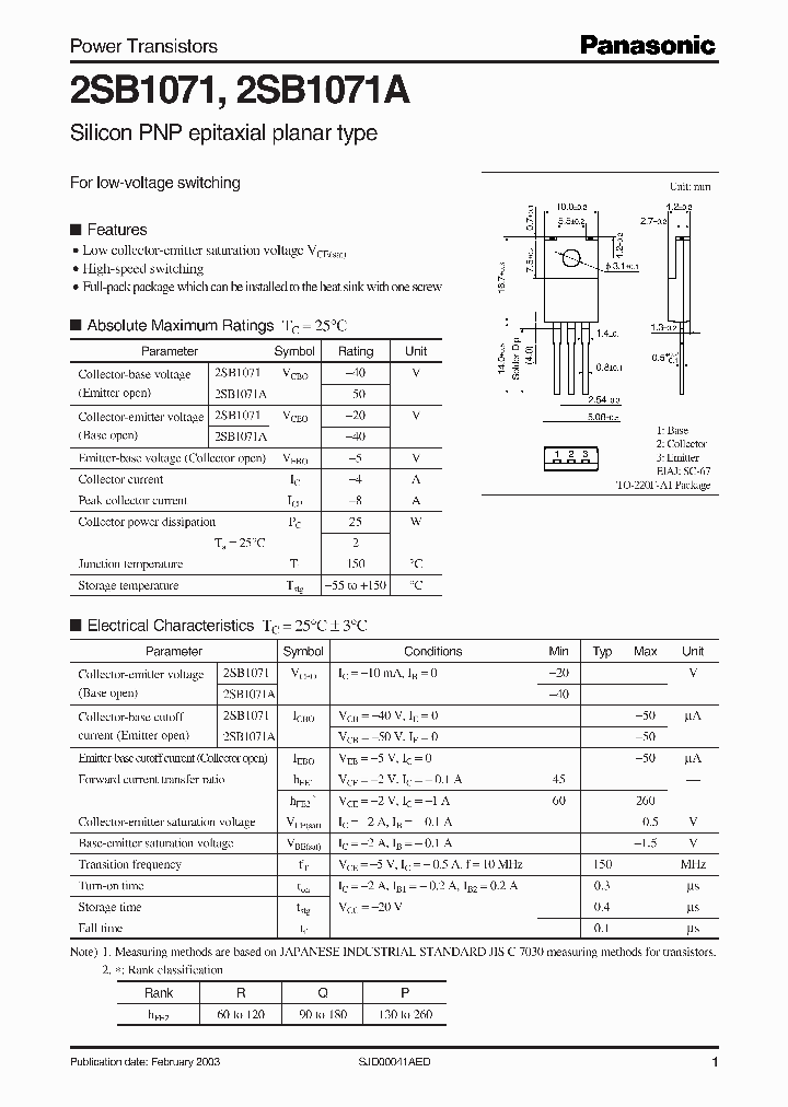 2SB1071_6721.PDF Datasheet