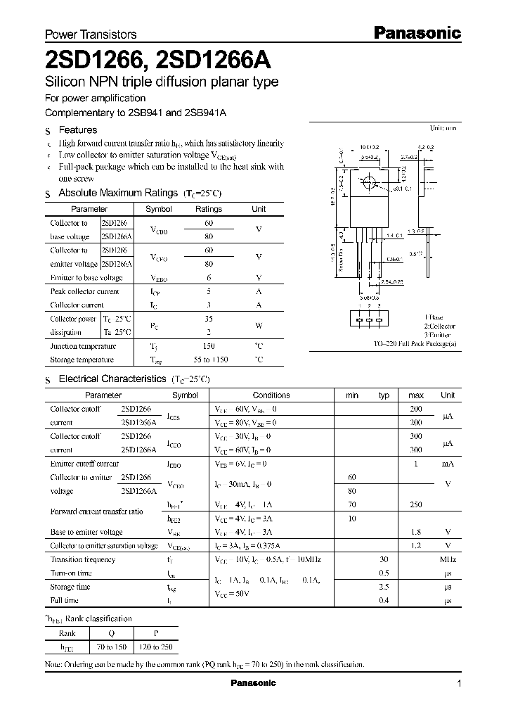 2SD1266_185166.PDF Datasheet