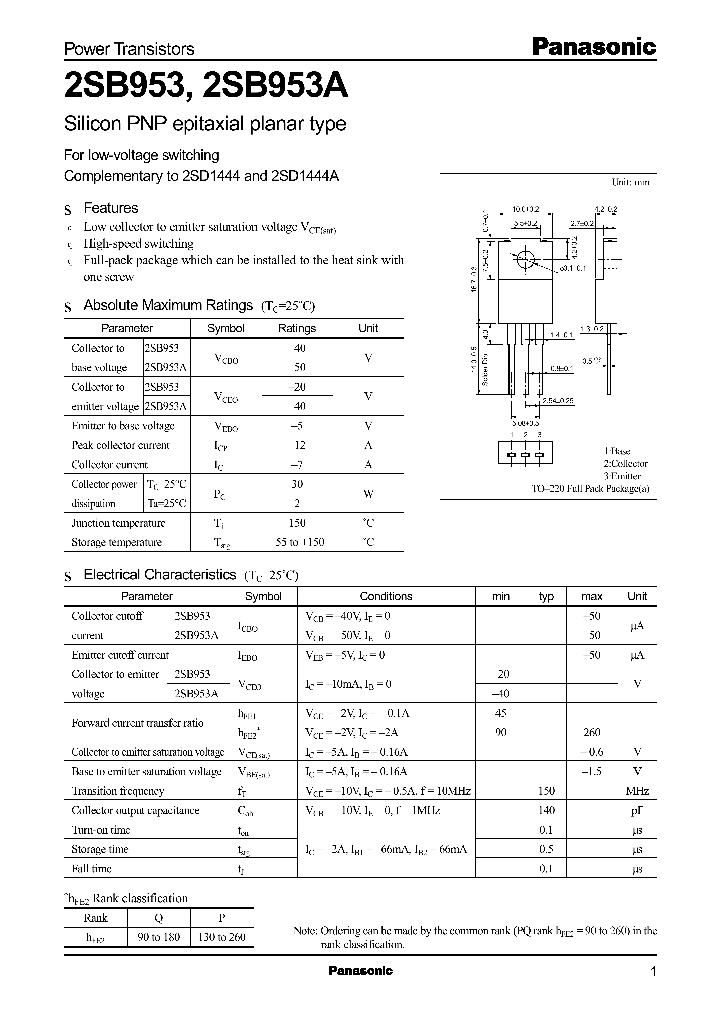 2SB953_7039.PDF Datasheet