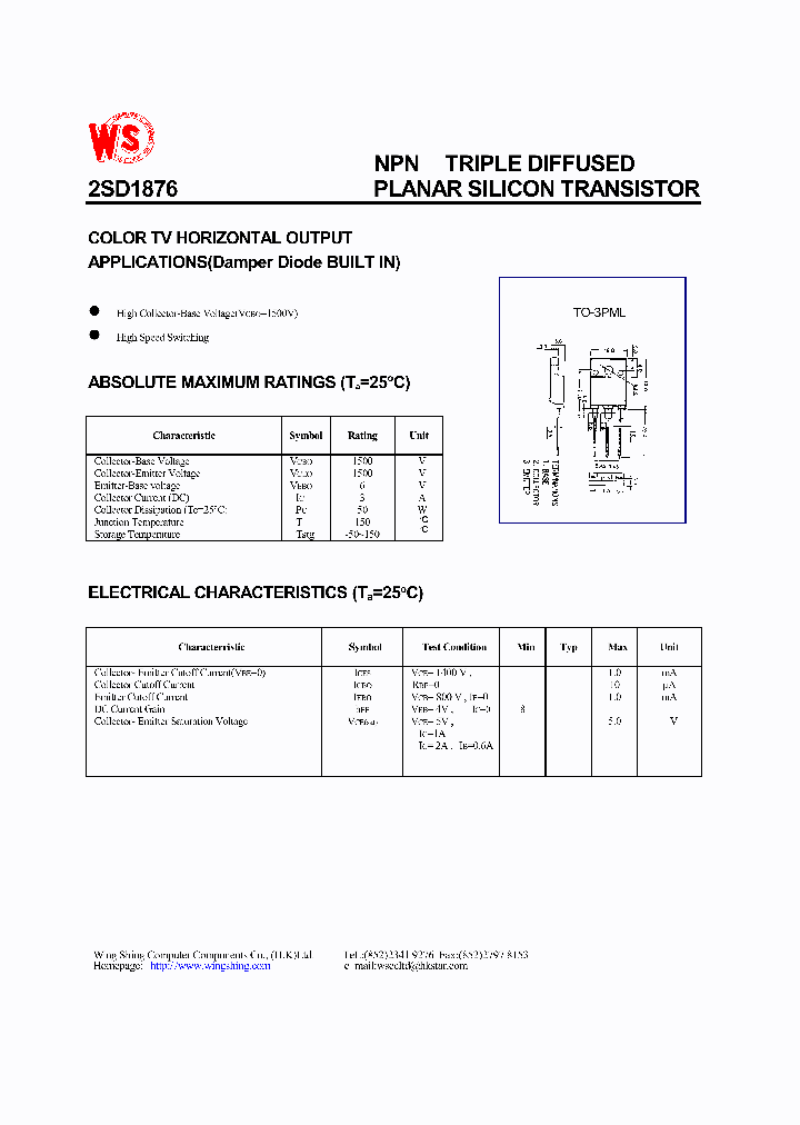 2SD1876_161581.PDF Datasheet