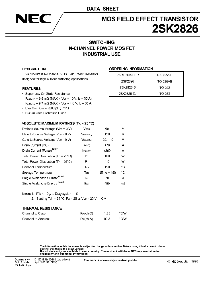 2SK2826_178235.PDF Datasheet