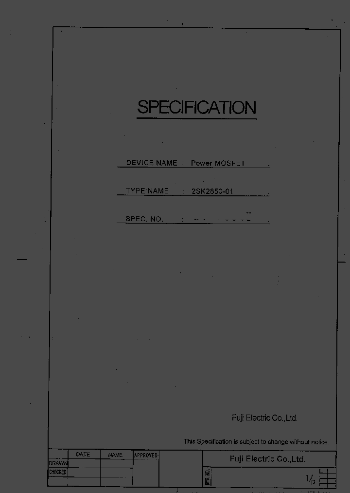 2SK2850_178258.PDF Datasheet