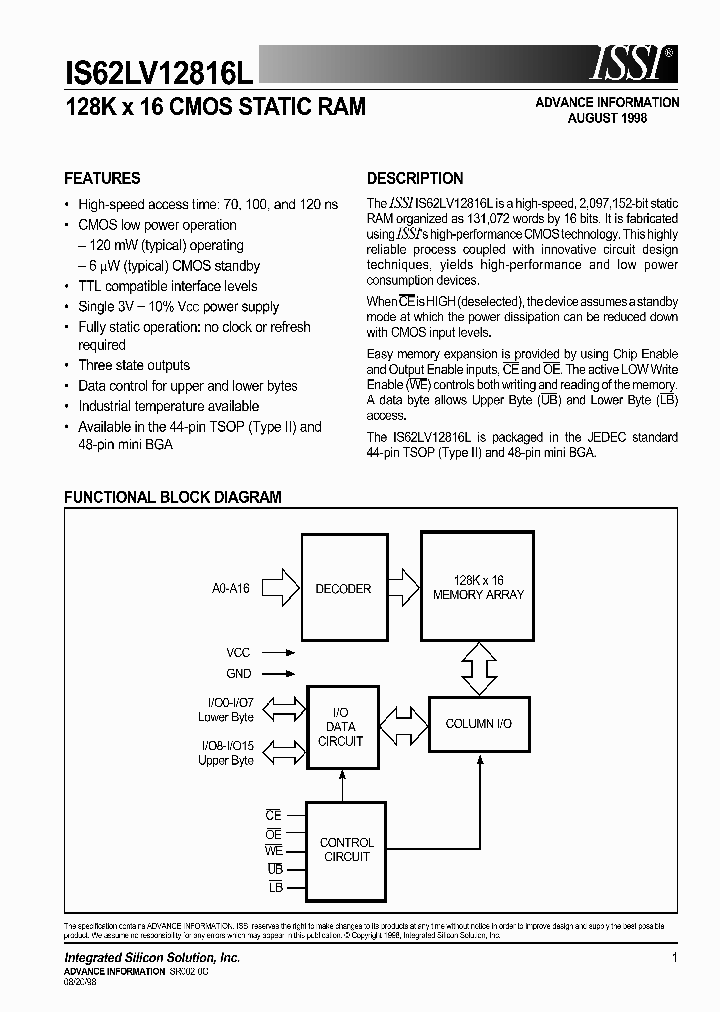 62LV12816_165165.PDF Datasheet