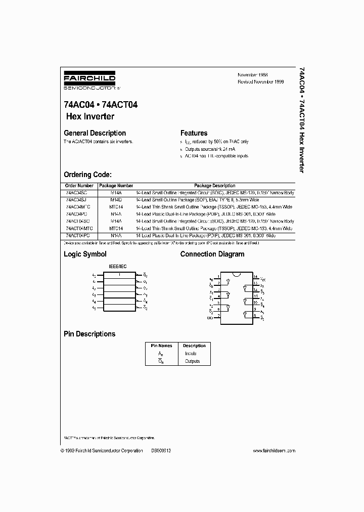 74AC04MTC_8715.PDF Datasheet