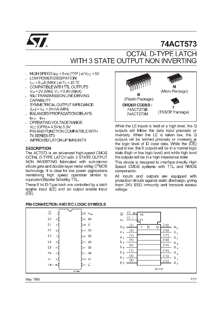 74ACT573_130982.PDF Datasheet