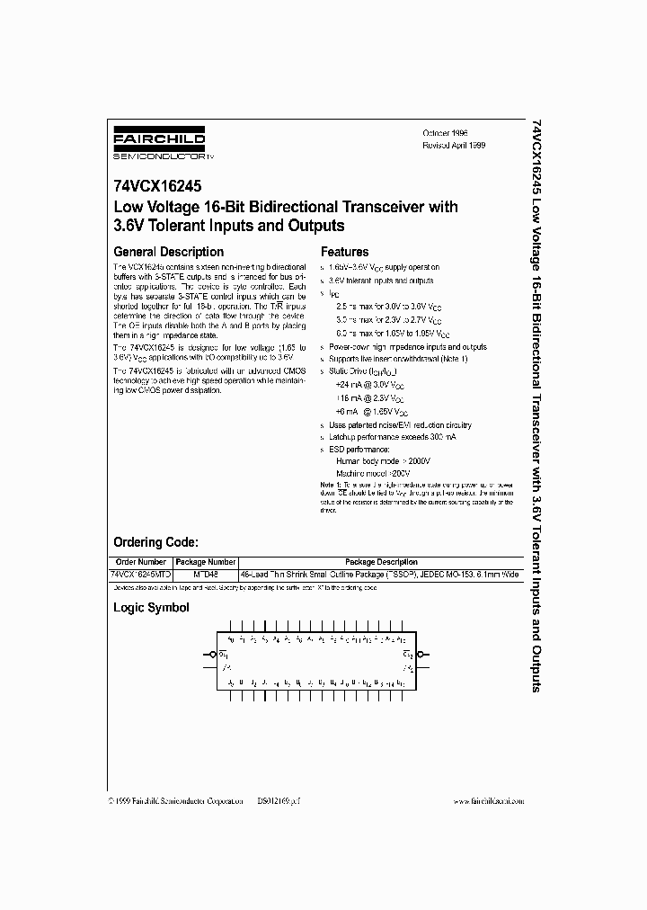 74VCX16245_169741.PDF Datasheet