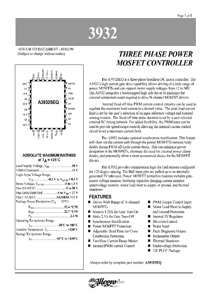 A3932_38991.PDF Datasheet