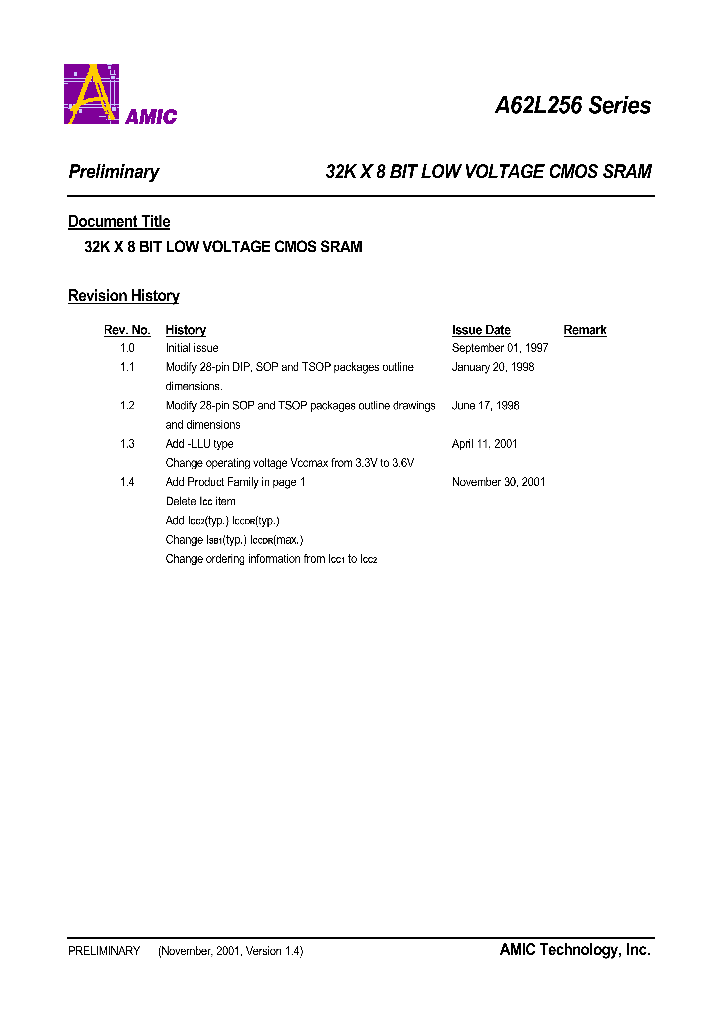 A62L256_146272.PDF Datasheet