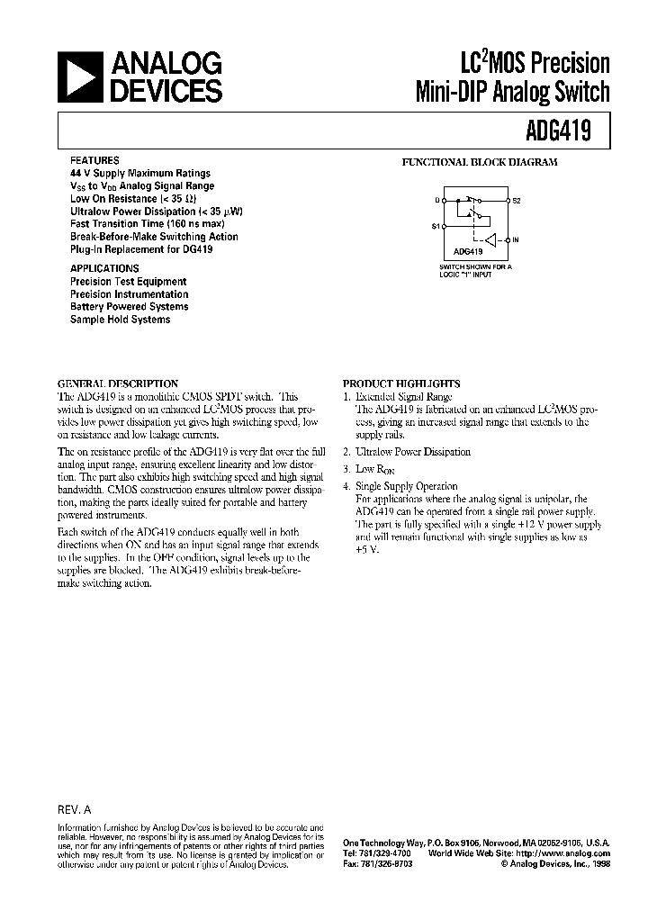 ADG419_122947.PDF Datasheet