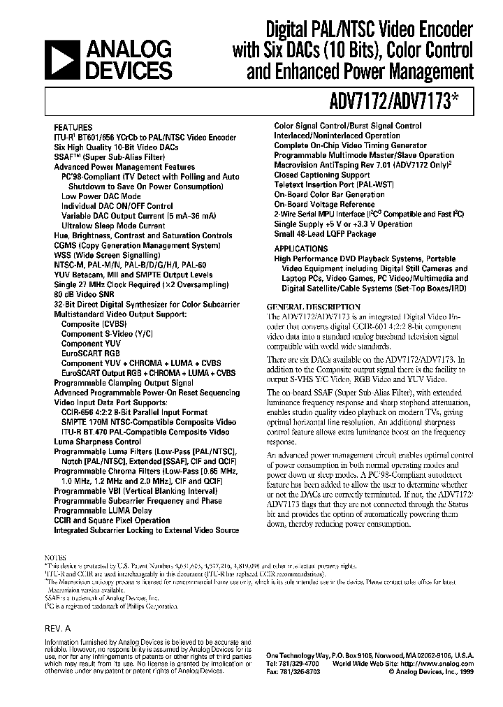 ADV7172_21423.PDF Datasheet