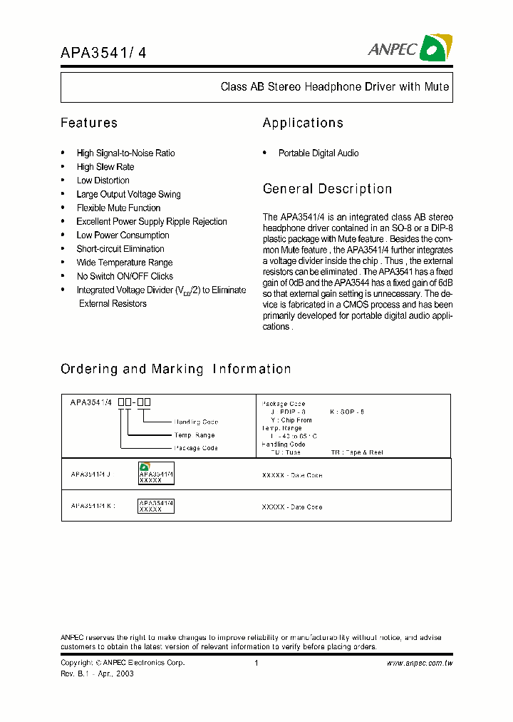 APA3541_112994.PDF Datasheet