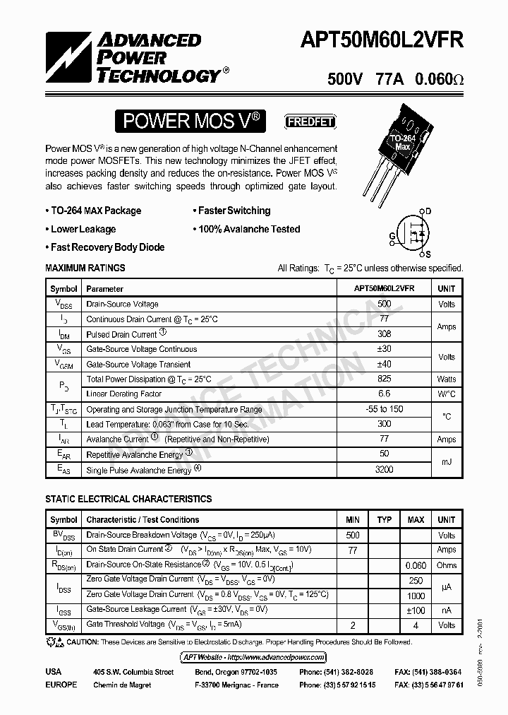 APT50M60L2VFR_42313.PDF Datasheet