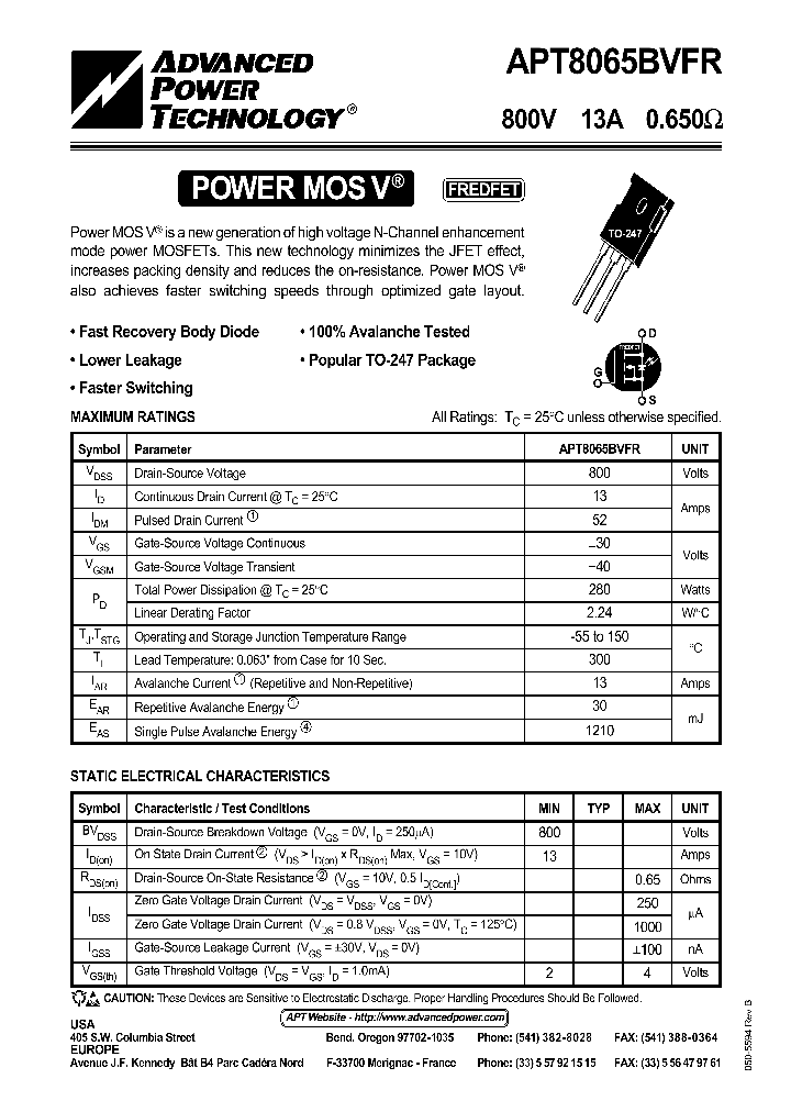 APT8065BVFR_42373.PDF Datasheet