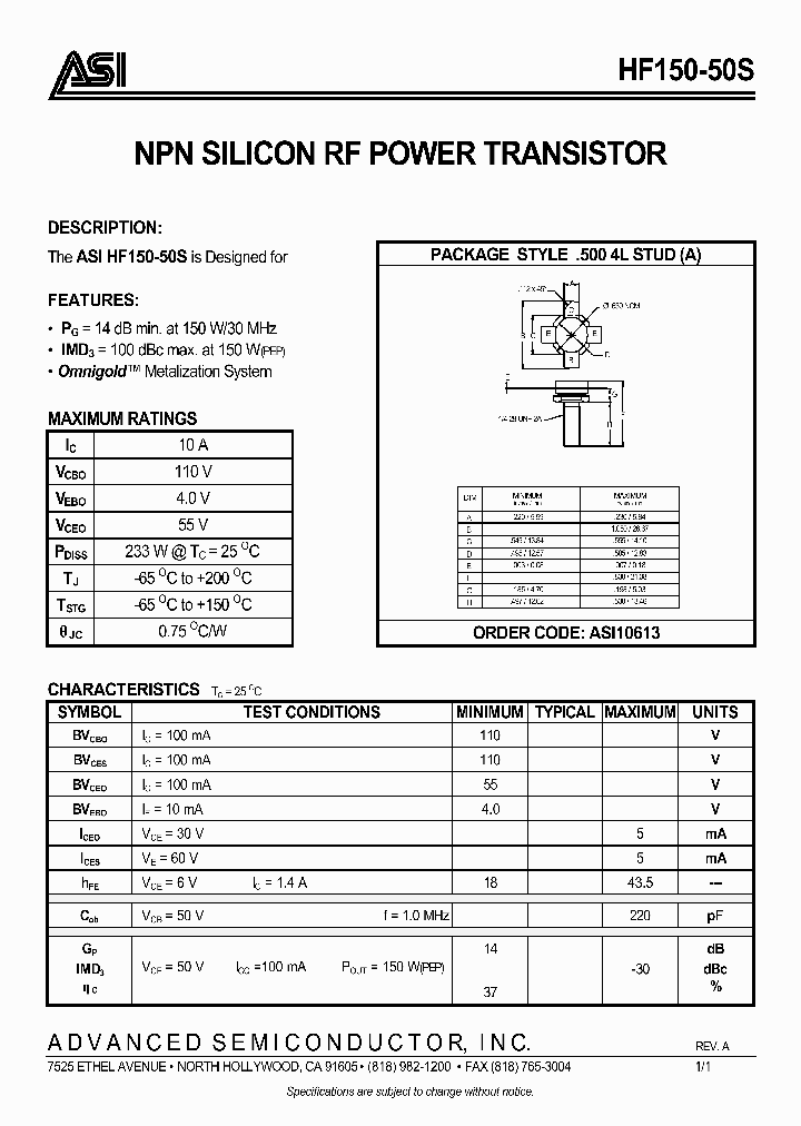 ASI10613_132517.PDF Datasheet
