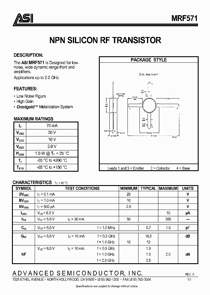 ASIMRF571_32788.PDF Datasheet