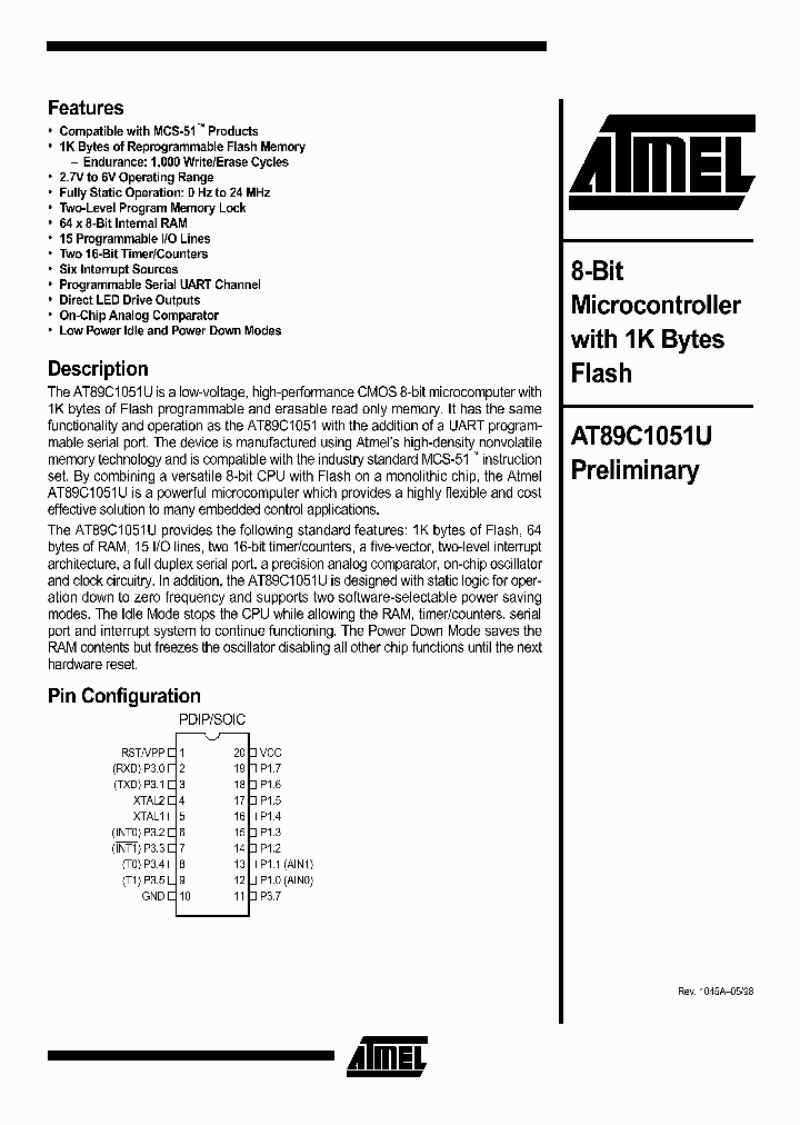AT89C1051U_87235.PDF Datasheet