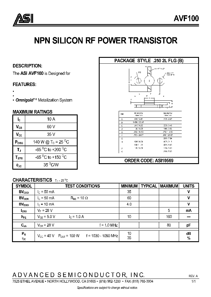 AVF100_56475.PDF Datasheet