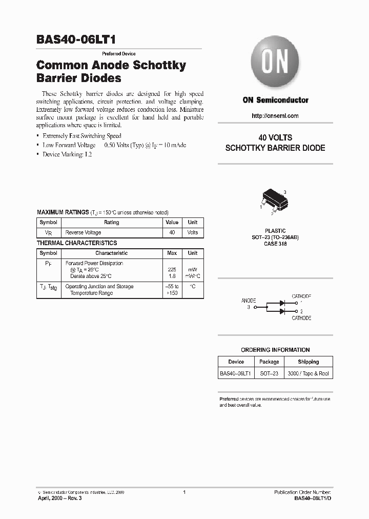 BAS40-06LT1_22348.PDF Datasheet