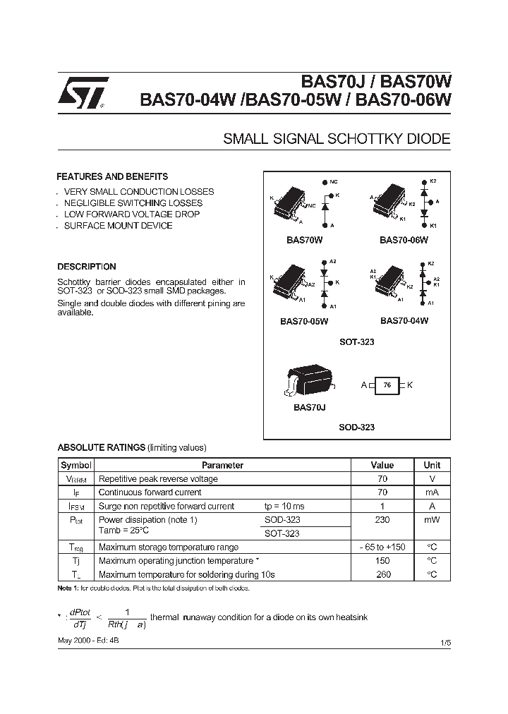BAS70J_135086.PDF Datasheet