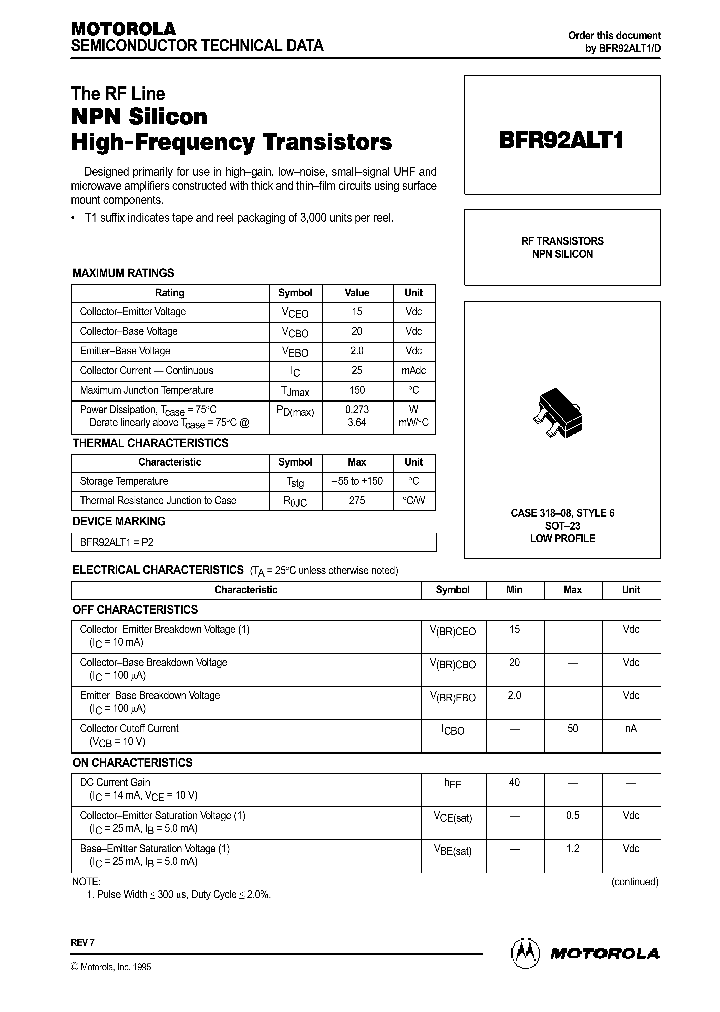 BFR92ALT1_152463.PDF Datasheet