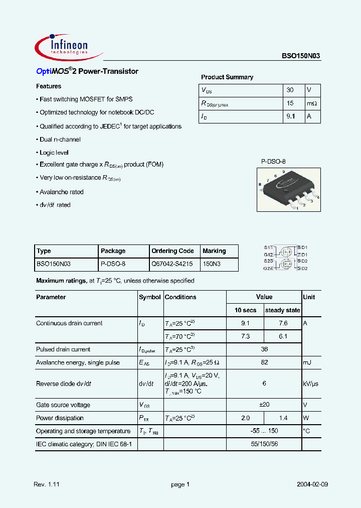 BSO150N03_161648.PDF Datasheet