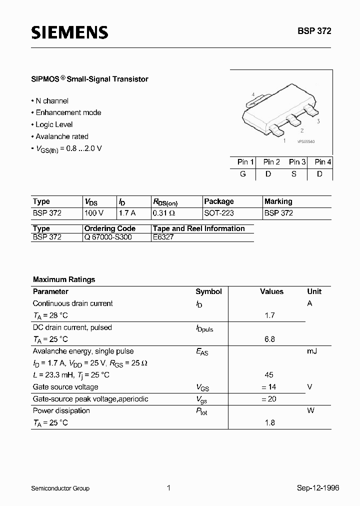 BSP372_43521.PDF Datasheet