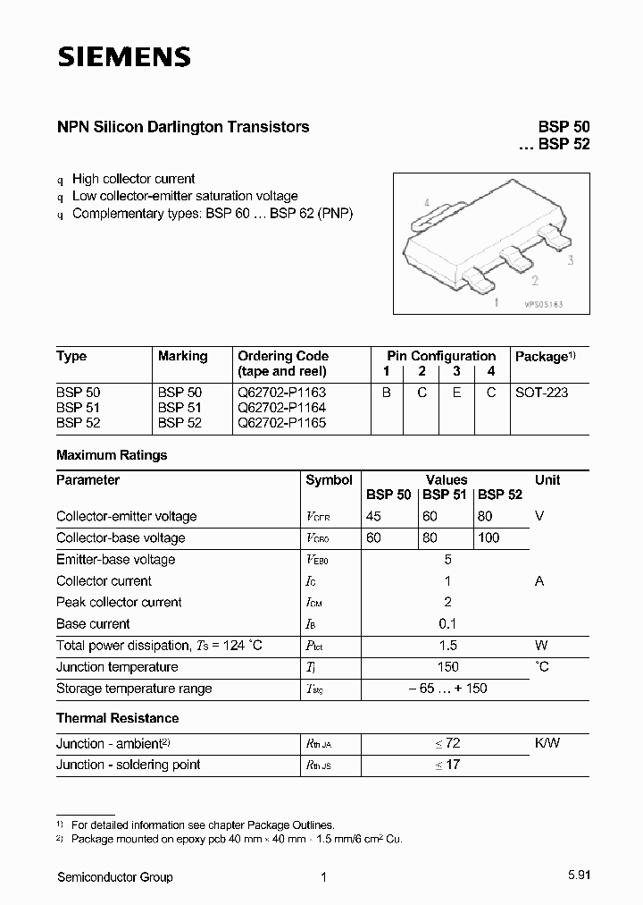 BSP50BSP52_185506.PDF Datasheet