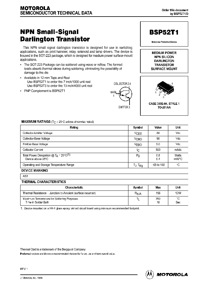 BSP52T1_185508.PDF Datasheet