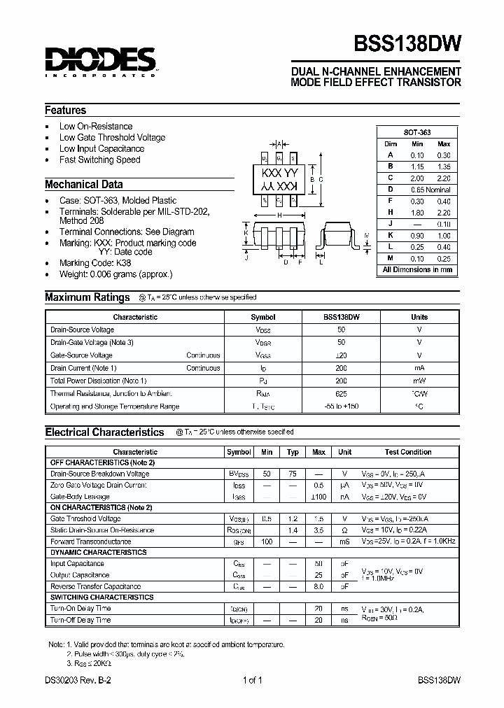 BSS138DW_22584.PDF Datasheet