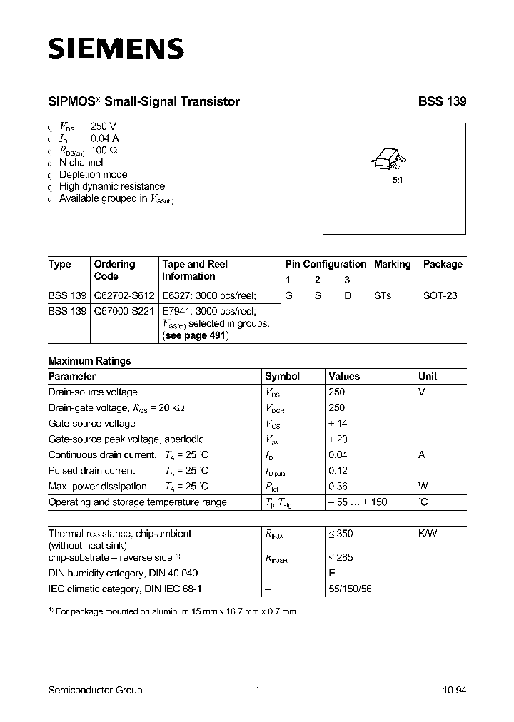 BSS139_166941.PDF Datasheet
