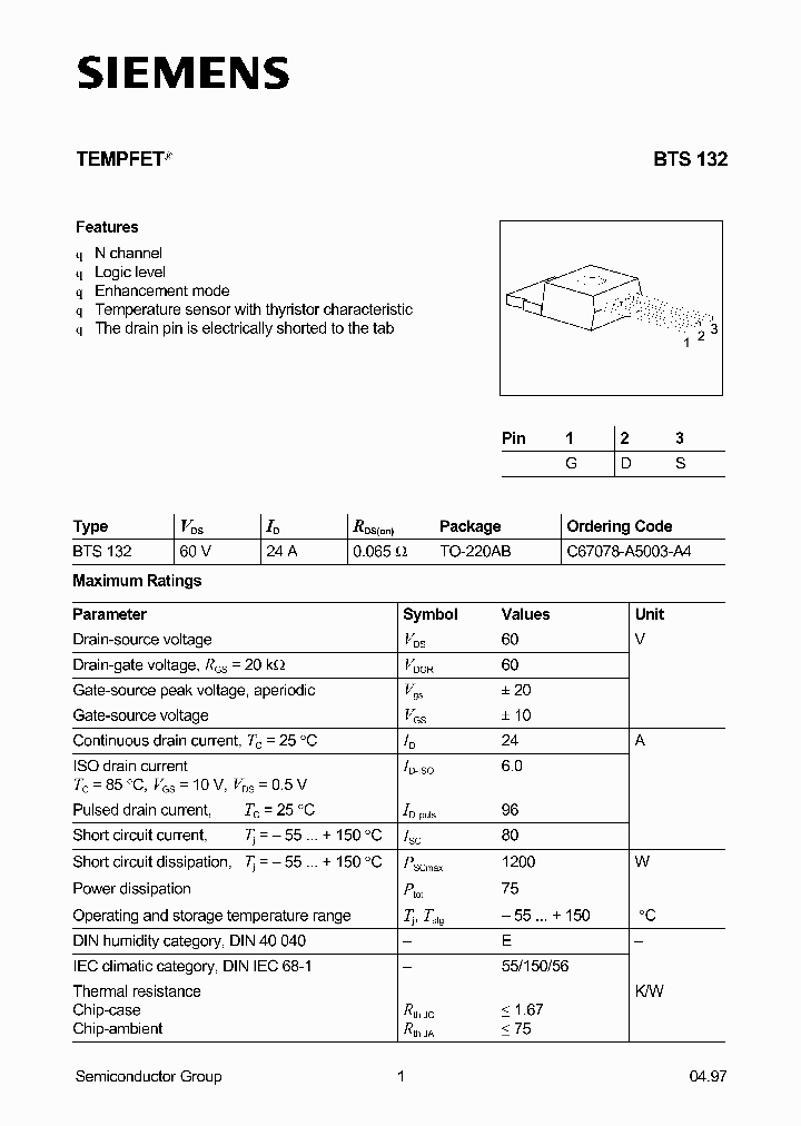 BTS132_185789.PDF Datasheet