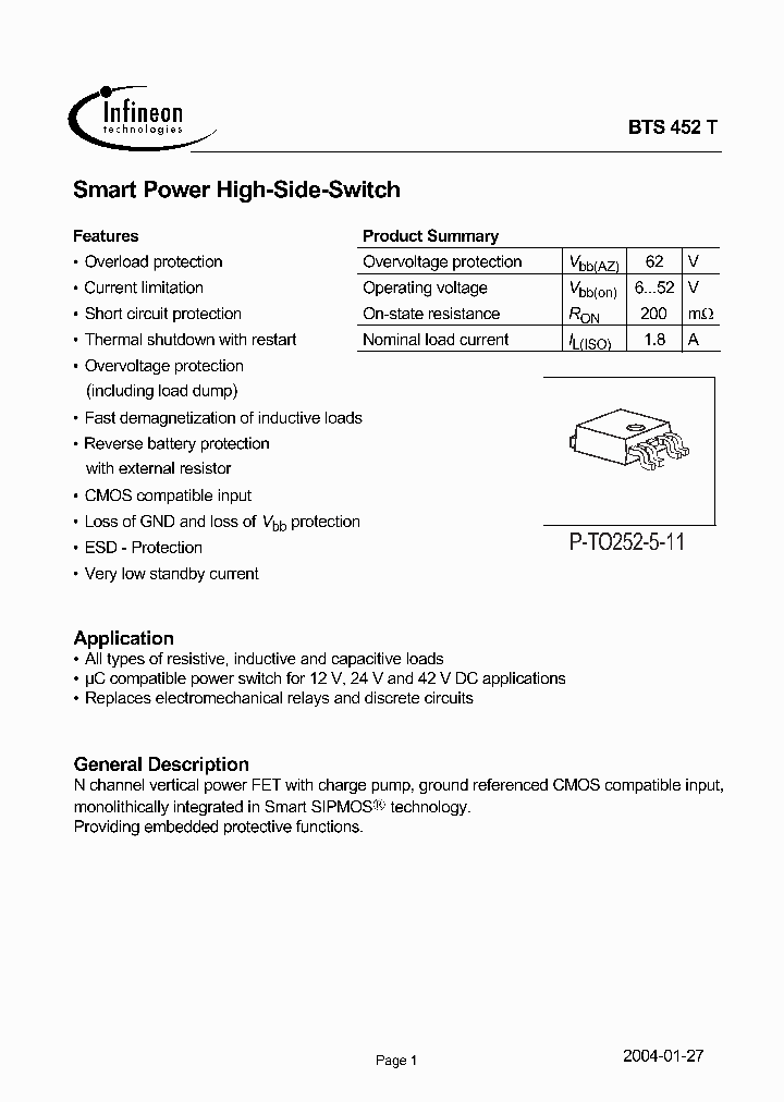 BTS452T_101871.PDF Datasheet