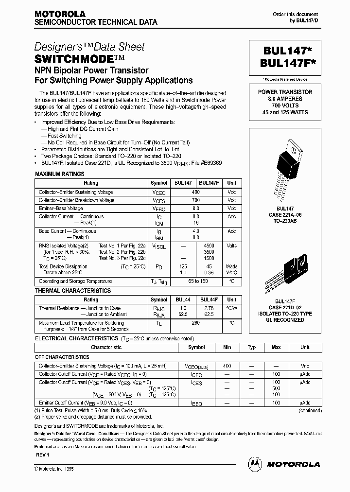BUL147_59695.PDF Datasheet