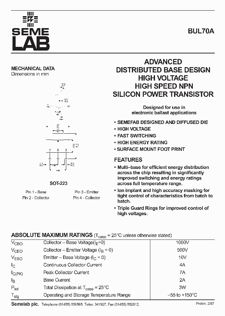 BUL70A_59701.PDF Datasheet