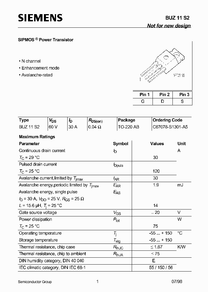 BUZ11S2_45267.PDF Datasheet