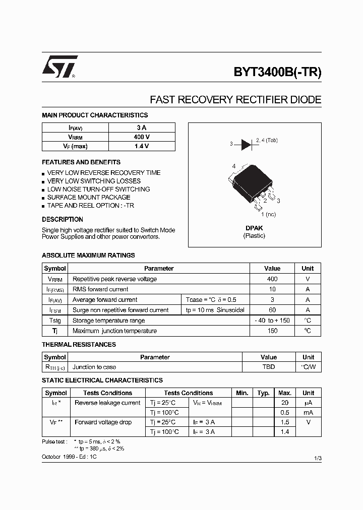 BYT3400B_76695.PDF Datasheet