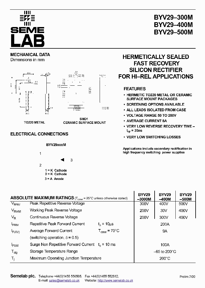 BYV29300M_57796.PDF Datasheet