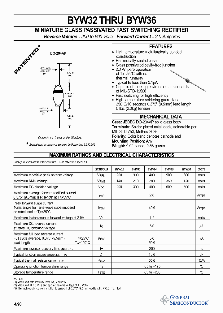 BYW34_44199.PDF Datasheet