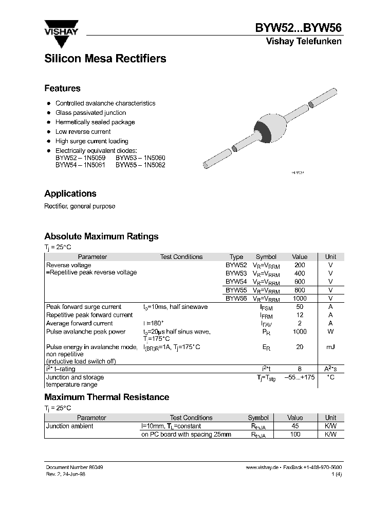 BYW52_38174.PDF Datasheet