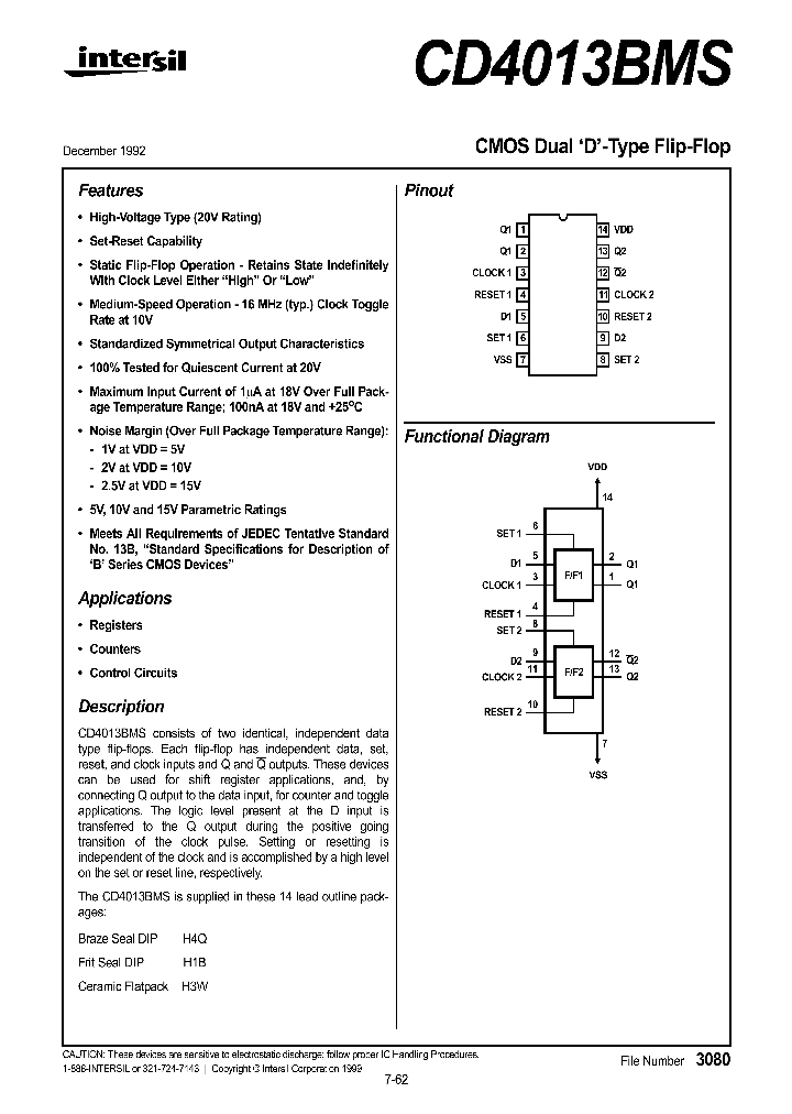 CD4013BMS_133212.PDF Datasheet
