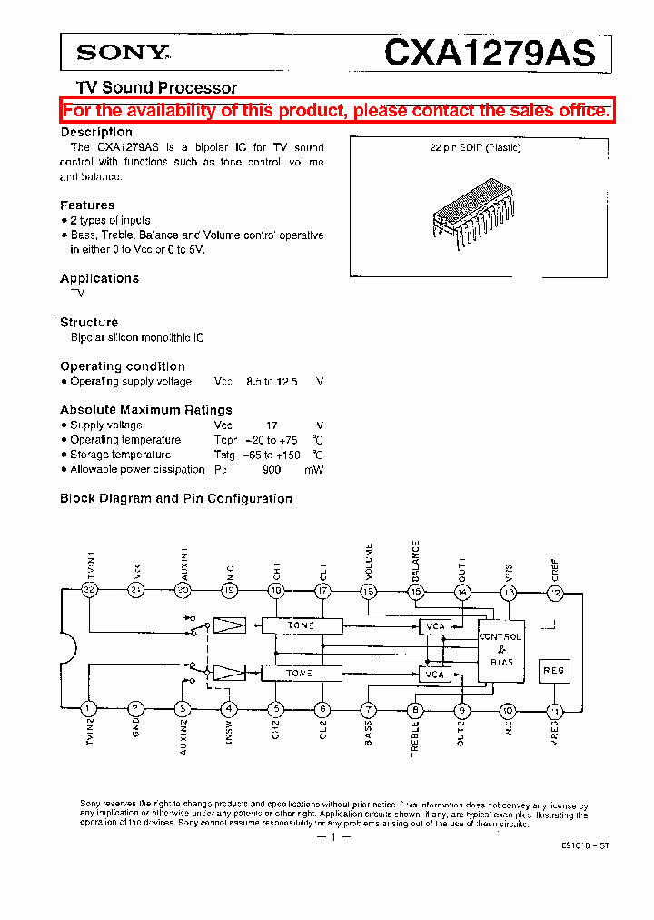 CXA1279AS_95105.PDF Datasheet