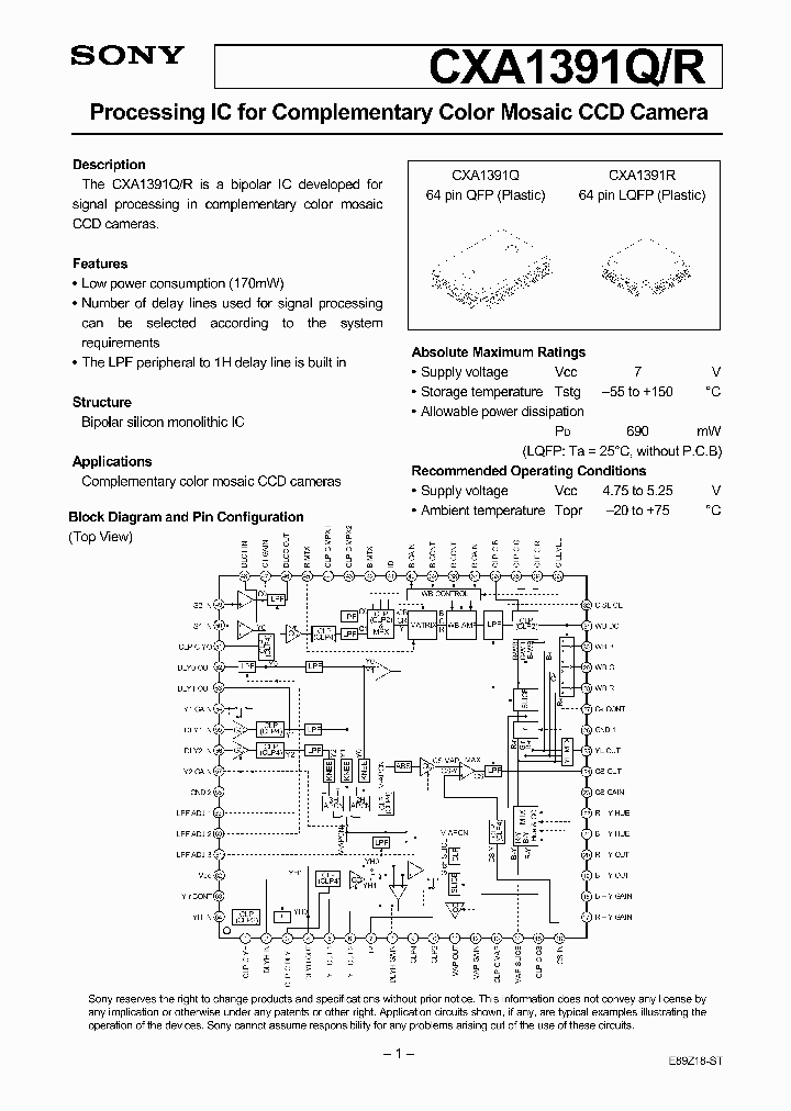 CXA1391Q_24029.PDF Datasheet