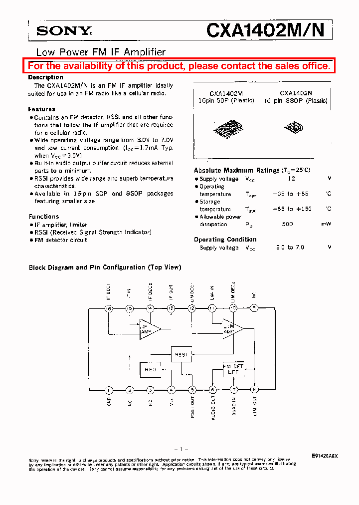 CXA1402_100173.PDF Datasheet