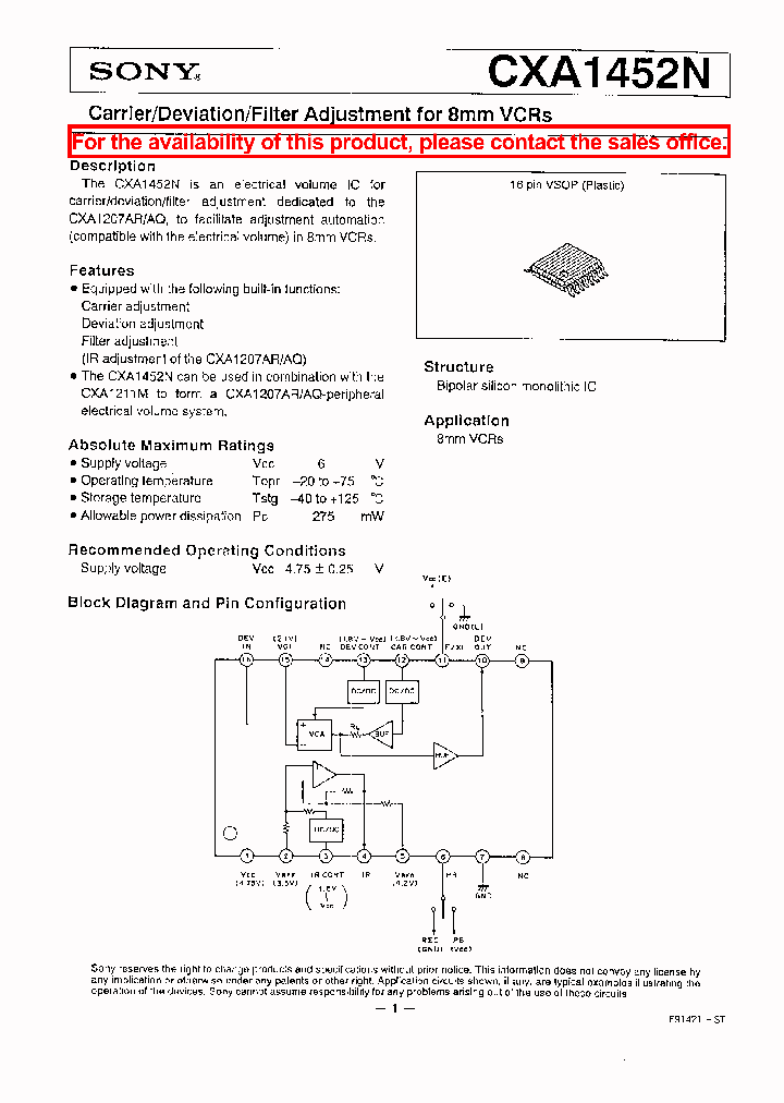 CXA1452N_23615.PDF Datasheet