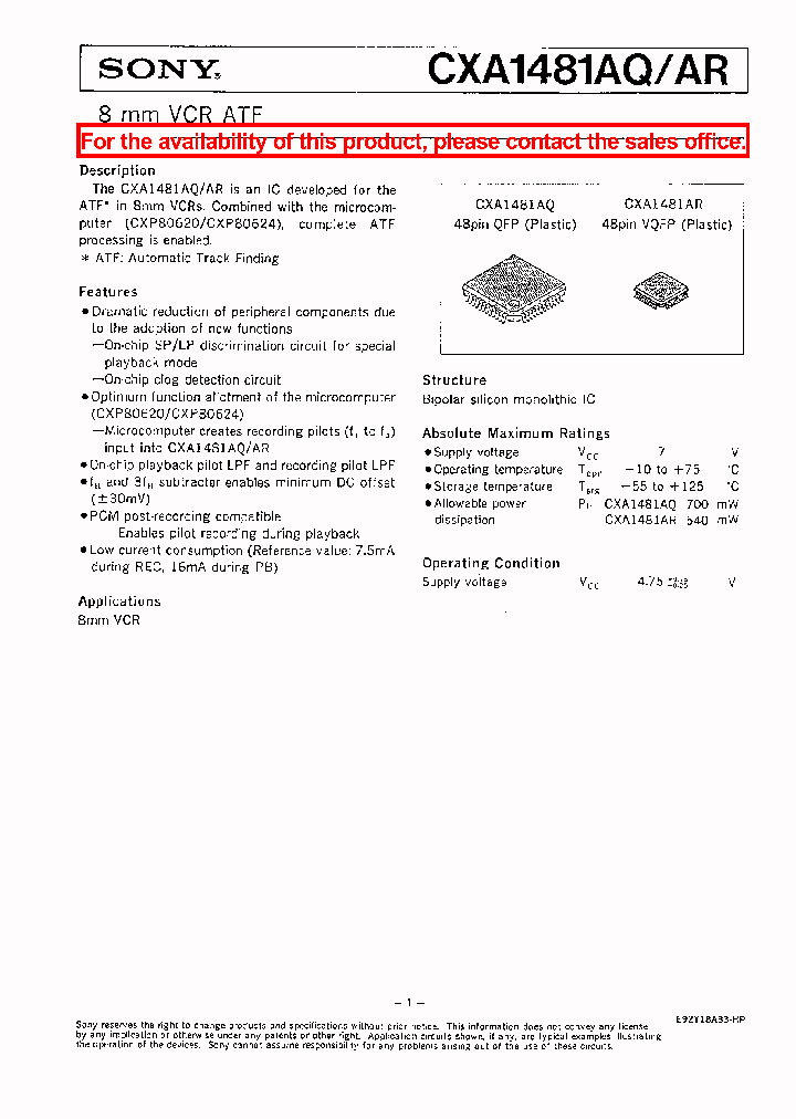 CXA1481AQ_152605.PDF Datasheet