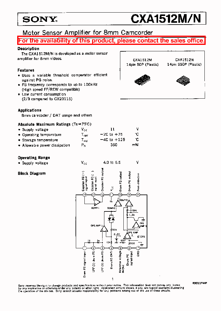CXA1512M_24037.PDF Datasheet