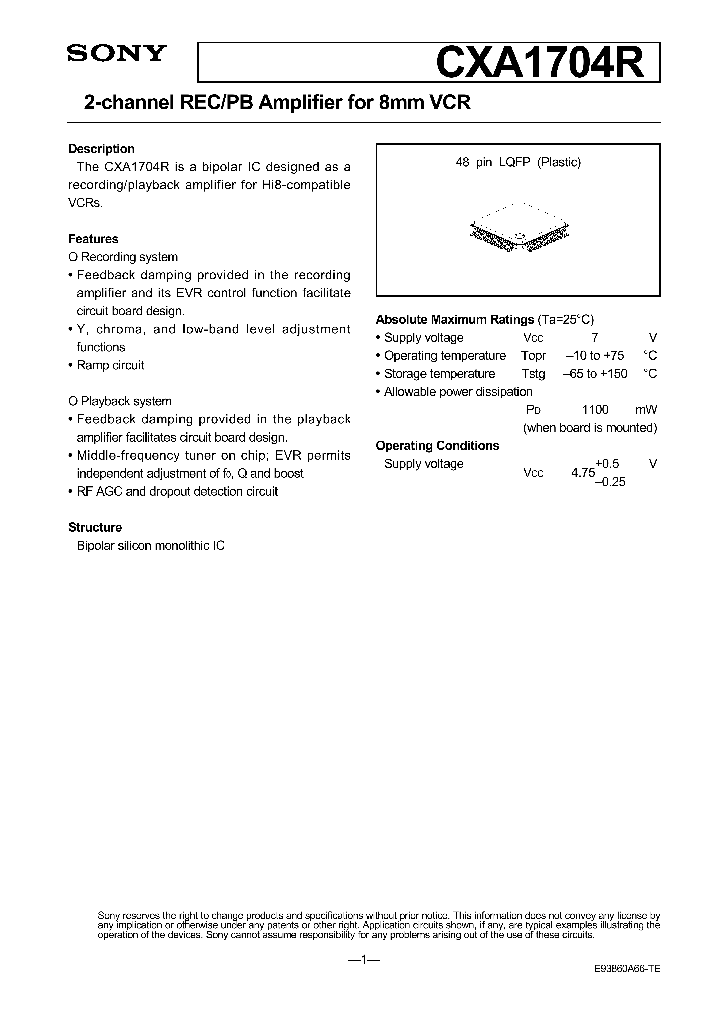CXA1704R_86171.PDF Datasheet