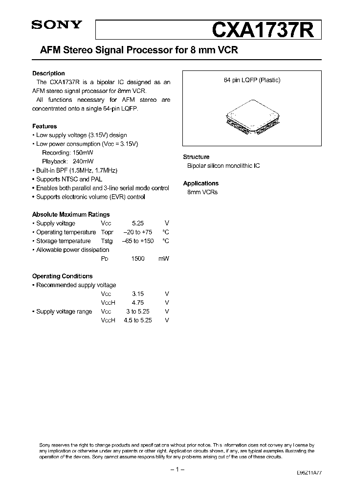 CXA1737R_117966.PDF Datasheet